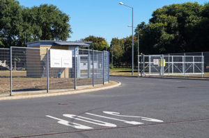 commercial business location with gate