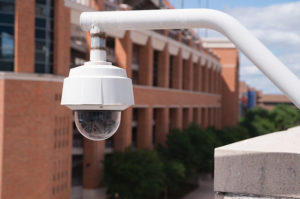 security camera on a campus